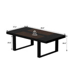 Rovere / Nero | Rettangolare | Tavolo da conferenza per 8 persone, 220 cm x 120 cm