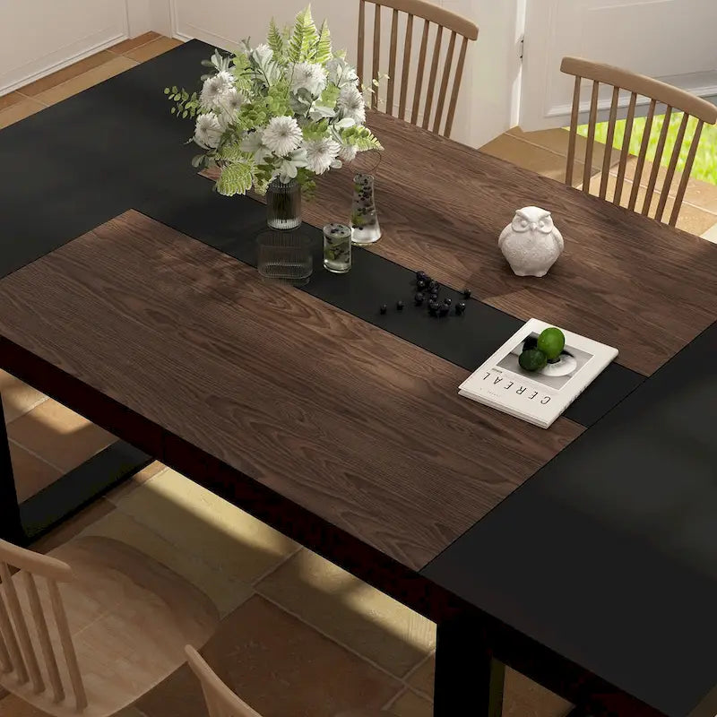 Rovere / Nero | Rettangolare | Tavolo da conferenza per 8 persone, 220 cm x 120 cm