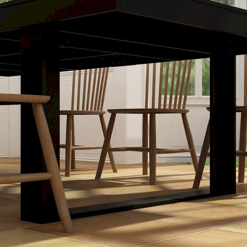 Rovere / Nero | Rettangolare | Tavolo da conferenza per 8 persone, 220 cm x 120 cm