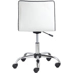 Sedia da ufficio Carson Carrington Olafsvik girevole a schienale medio senza braccioli in pelle a coste, rivestimento bianco