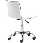 Sedia da ufficio Carson Carrington Olafsvik girevole a schienale medio senza braccioli in pelle a coste, rivestimento bianco