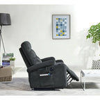 Poltrona reclinabile Liyasi Electric Power Lift con massaggio e riscaldamento per anziani, 3 posizioni, 2 tasche laterali, portabicchieri, USB Char