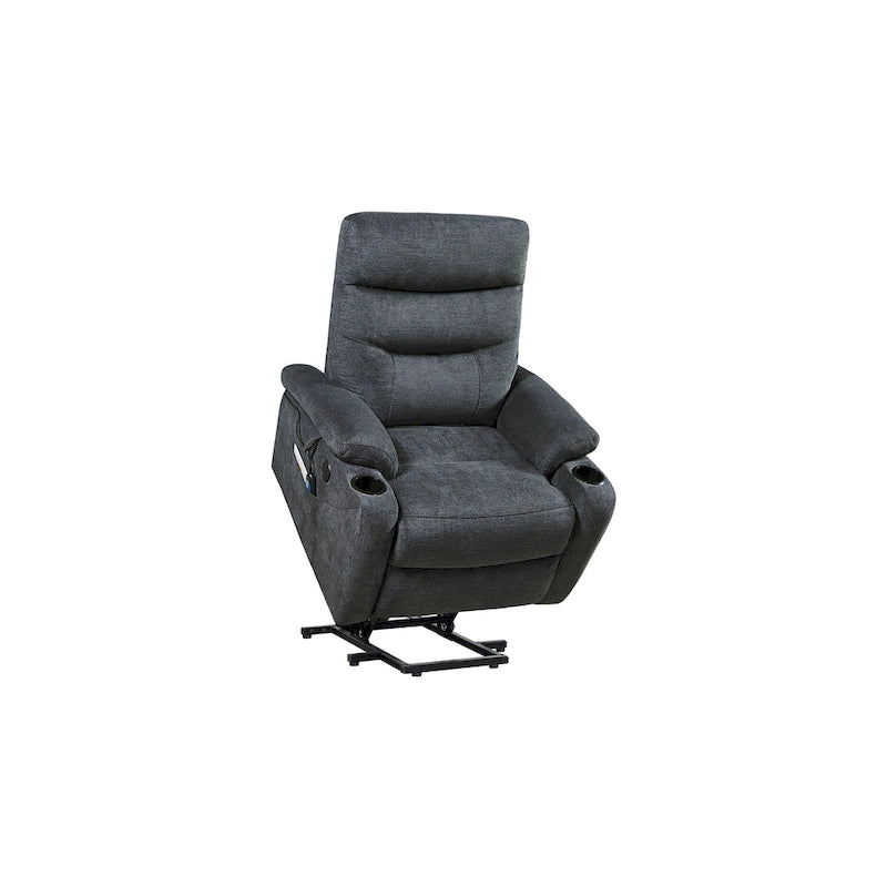 Poltrona reclinabile Liyasi Electric Power Lift con massaggio e riscaldamento per anziani, 3 posizioni, 2 tasche laterali, portabicchieri, USB Char
