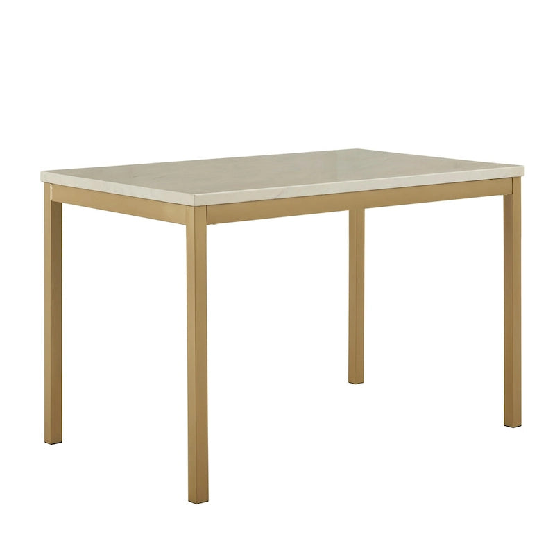 Set da pranzo Darcy con piano effetto marmo e dettagli dorati di iNSPIRE Q Bold