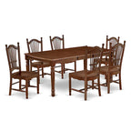 Set da pranzo rettangolare in mogano con prolunga a farfalla – Legno duro asiatico, 5/7/9 pezzi