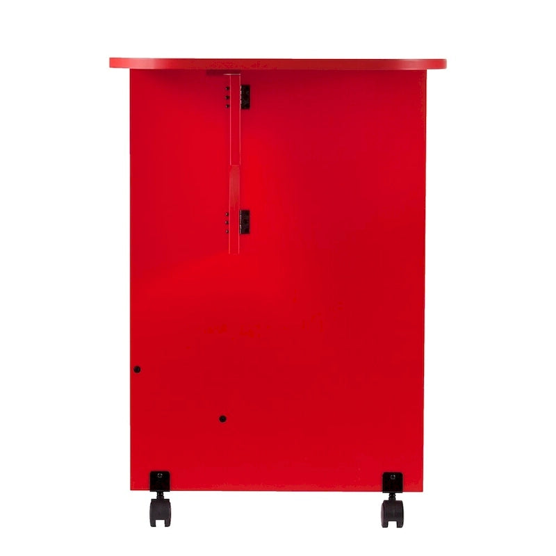 Tavolo da cucito e lavoretti pieghevole e mobile con ruote Red Farmhouse per 1 persona