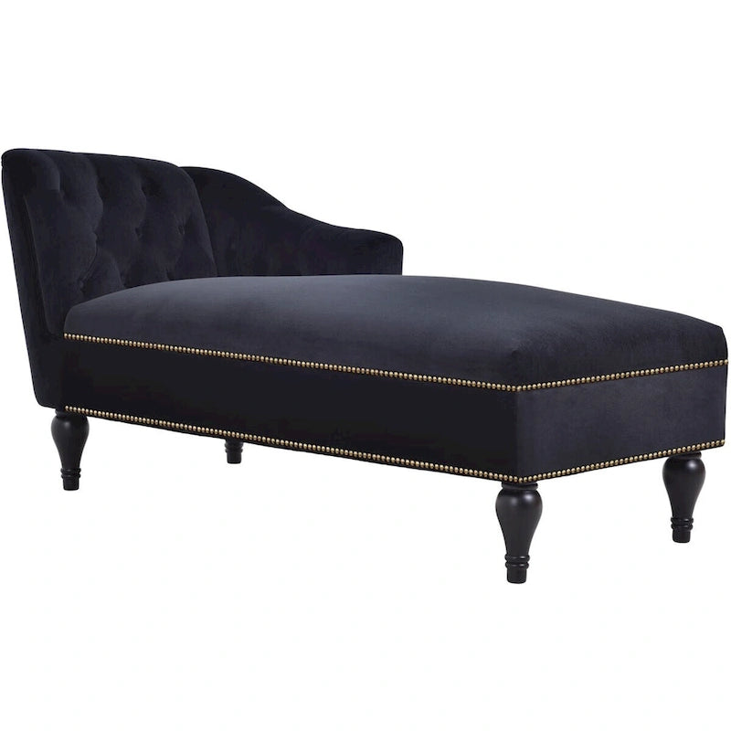 Merax Chaise Longue in Velluto Tufted 58 con Bracciolo Destro