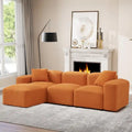 Divano componibile a L moderno e modulare, combinazione fai da te, divano imbottito a 3 posti con chaise longue per soggiorno