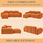 Divano componibile a L moderno e modulare, combinazione fai da te, divano imbottito a 3 posti con chaise longue per soggiorno
