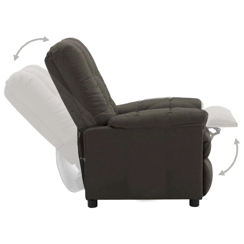 vidaXL Poltrona reclinabile in tessuto tortora - 29,1 x 38,9 x 40,1
