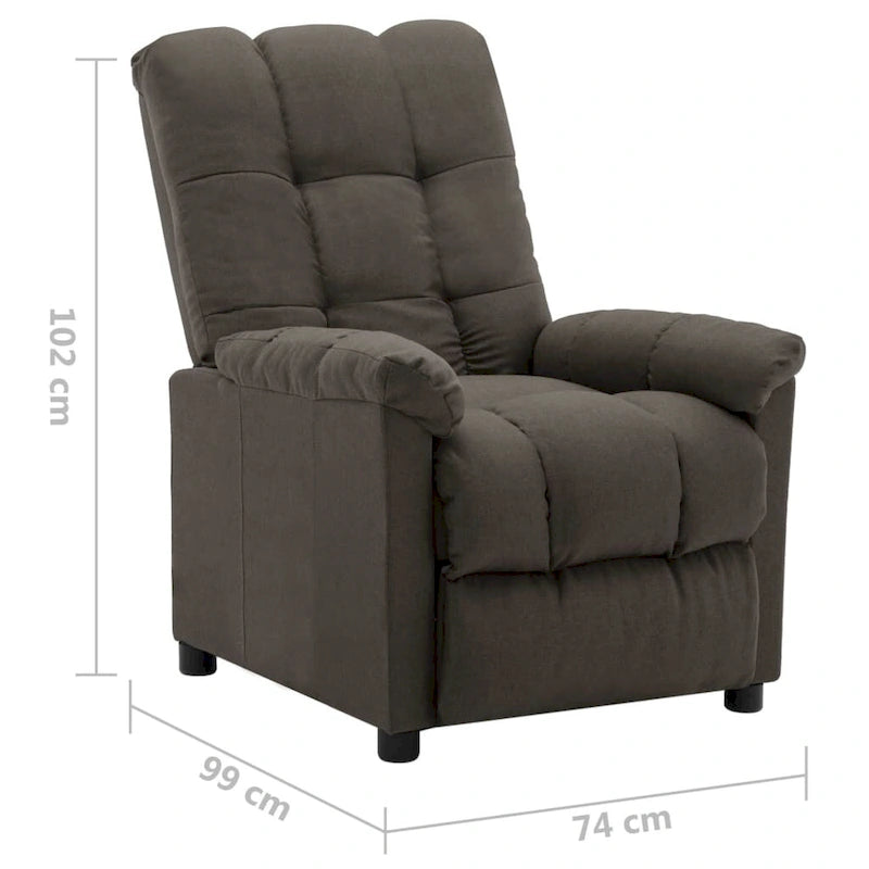 vidaXL Poltrona reclinabile in tessuto tortora - 29,1 x 38,9 x 40,1