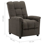 vidaXL Poltrona reclinabile in tessuto tortora - 29,1 x 38,9 x 40,1