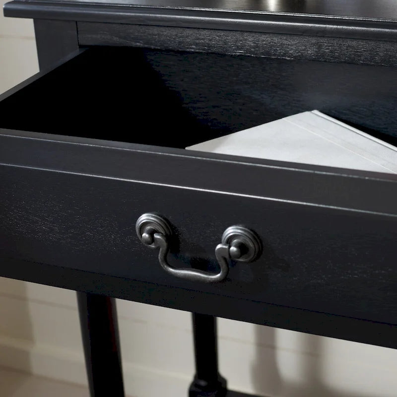Consolle a 2 cassetti | Greige / Marrone / Nero / Bianco anticato | 35,5"L x 13"P x 29,5"H