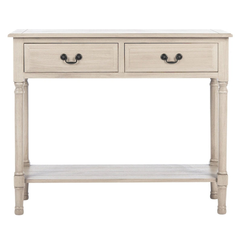 Consolle a 2 cassetti | Greige / Marrone / Nero / Bianco anticato | 35,5"L x 13"P x 29,5"H