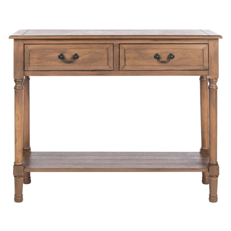 Consolle a 2 cassetti | Greige / Marrone / Nero / Bianco anticato | 35,5"L x 13"P x 29,5"H