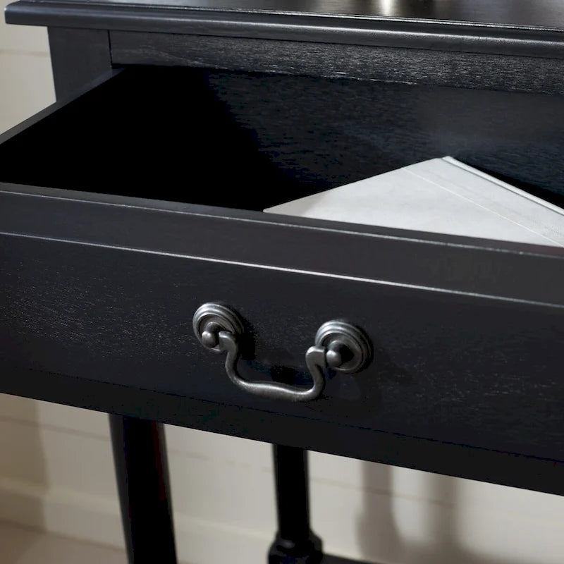 Consolle a 2 cassetti | Greige / Marrone / Nero / Bianco anticato | 35,5"L x 13"P x 29,5"H