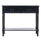 Consolle a 2 cassetti | Greige / Marrone / Nero / Bianco anticato | 35,5"L x 13"P x 29,5"H