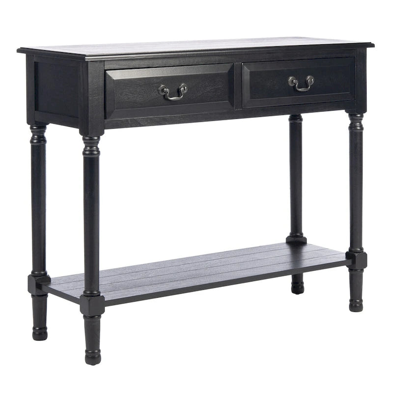 Consolle a 2 cassetti | Greige / Marrone / Nero / Bianco anticato | 35,5"L x 13"P x 29,5"H