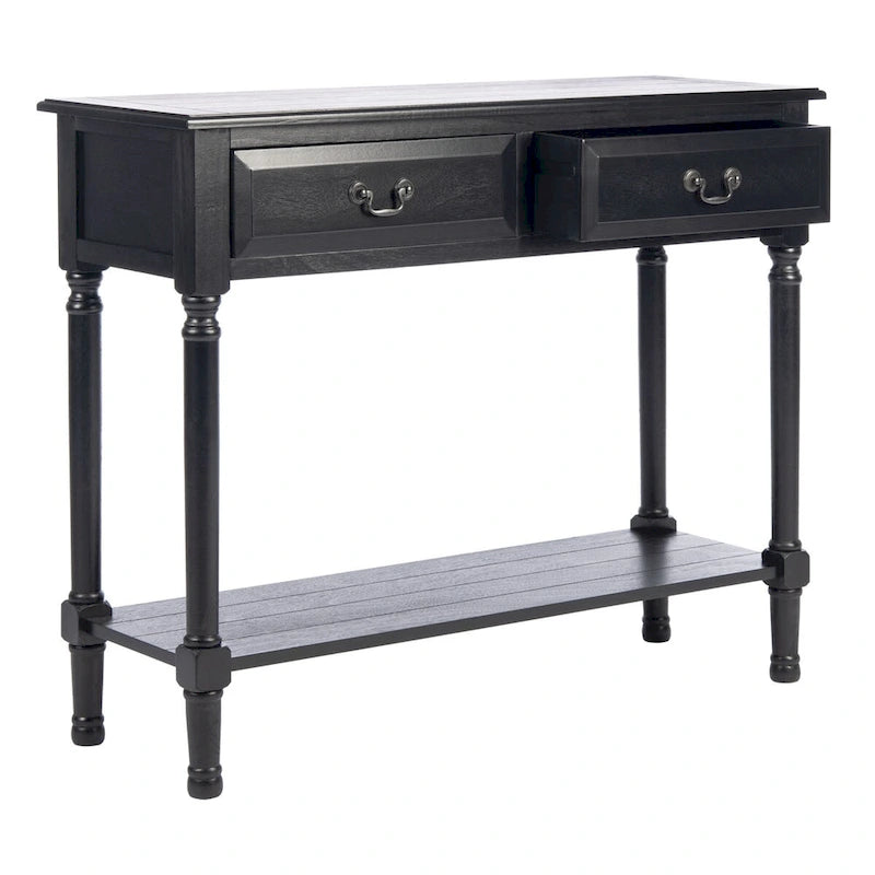 Consolle a 2 cassetti | Greige / Marrone / Nero / Bianco anticato | 35,5"L x 13"P x 29,5"H