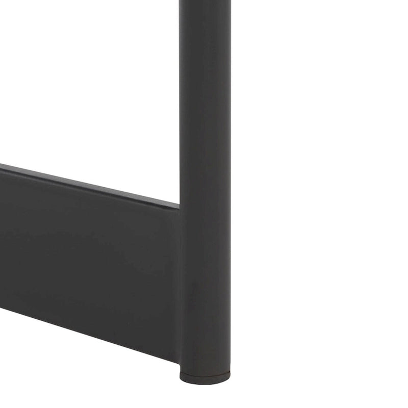 Tavolino da Caffè Ovale Marrone Naturale, Piano in Legno di Abete e Base in Metallo Nero