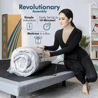 Base regolabile Renanim SF con materasso ibrido da 12", massaggio, USB, luce sotto il letto, app, inclinazione testa e piedi