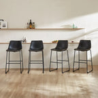 Sgabelli da Bar in Pelle da 30 Pollici, Altezza Bancone, Set da 2