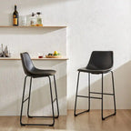 Sgabelli da Bar in Pelle da 30 Pollici, Altezza Bancone, Set da 2