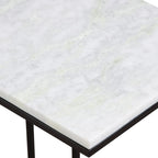 Tavolino d'appoggio con ripiano in marmo bianco e nero, 1 pezzo