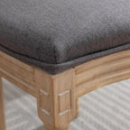 Sedie da pranzo in lino stile francese beige/grigio scuro, set da 2