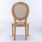 Sedie da pranzo in lino stile francese beige/grigio scuro, set da 2