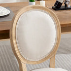 Sedie da pranzo in lino stile francese beige/grigio scuro, set da 2