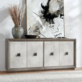 Credenza a 4 ante grigio anticato/bianco anticato, 1 pezzo