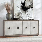 Credenza a 4 ante grigio anticato/bianco anticato, 1 pezzo