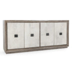 Credenza a 4 ante grigio anticato/bianco anticato, 1 pezzo