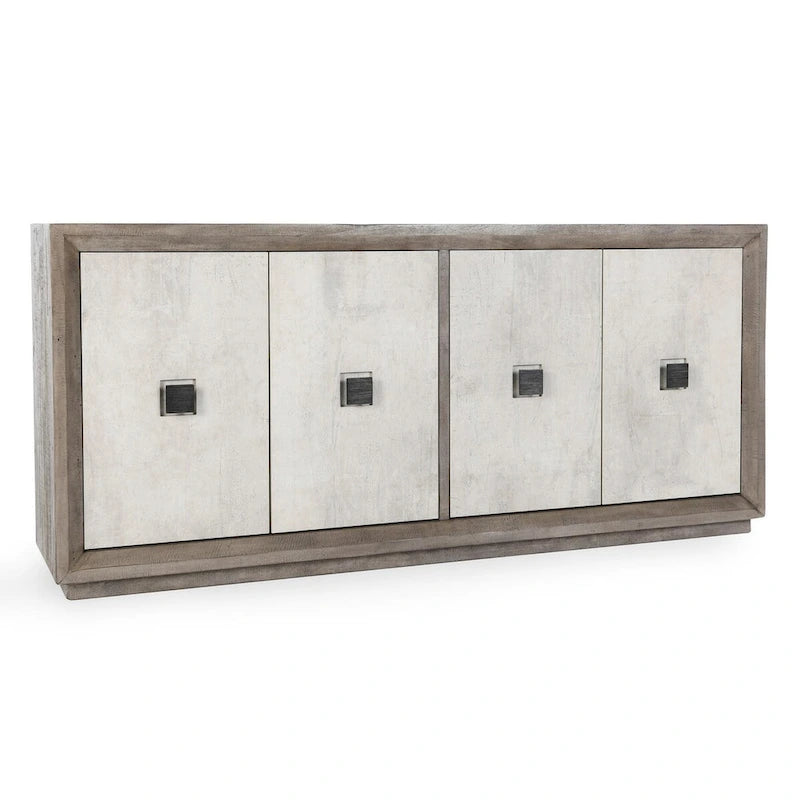 Credenza a 4 ante grigio anticato/bianco anticato, 1 pezzo
