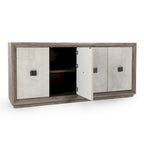 Credenza a 4 ante grigio anticato/bianco anticato, 1 pezzo