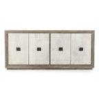 Credenza a 4 ante grigio anticato/bianco anticato, 1 pezzo