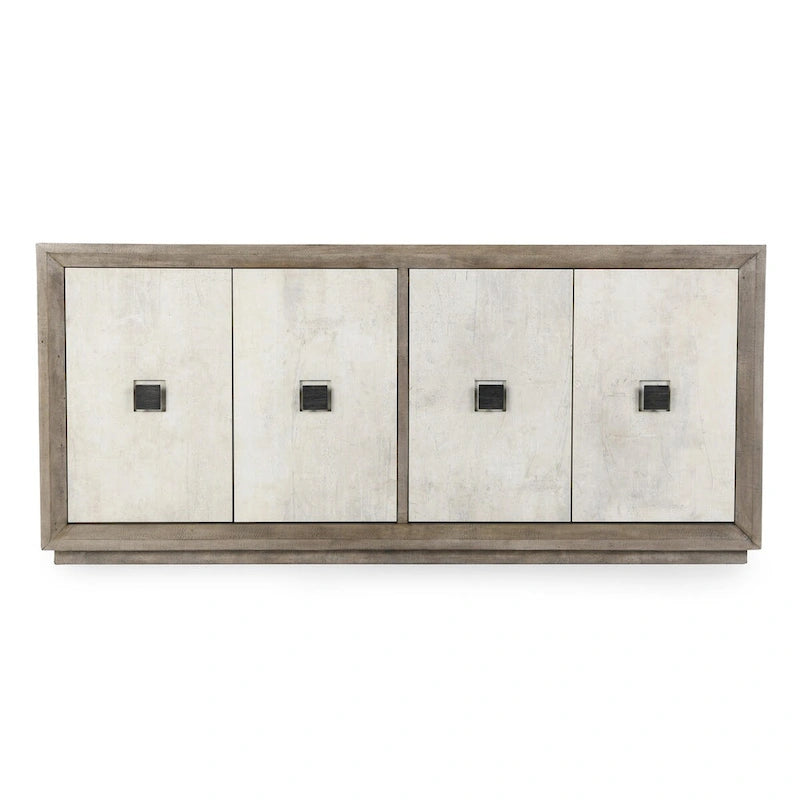 Credenza a 4 ante grigio anticato/bianco anticato, 1 pezzo