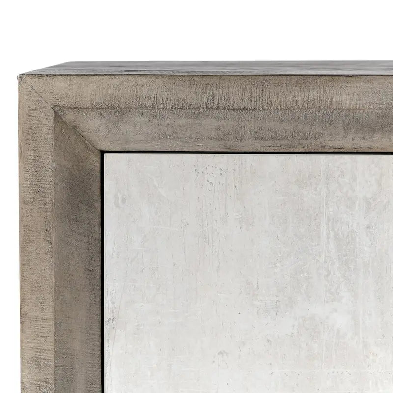 Credenza a 4 ante grigio anticato/bianco anticato, 1 pezzo