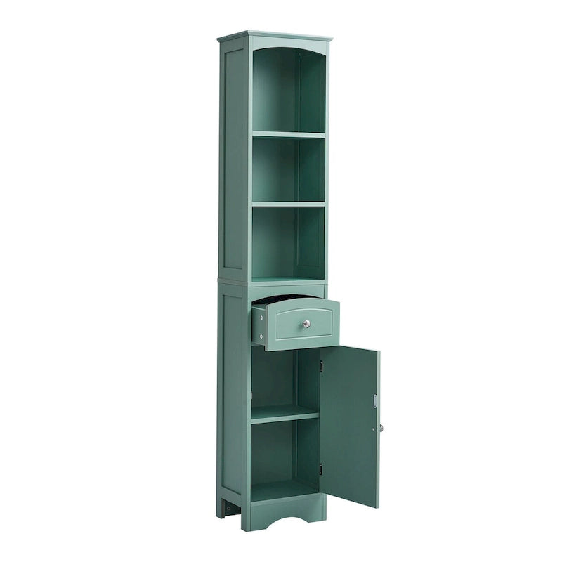 Mobiletto contenitore da bagno autoportante alto 67" con ante e ripiani regolabili - Alto 68"