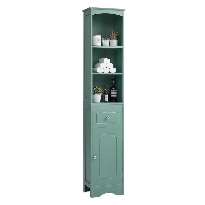 Mobiletto contenitore da bagno autoportante alto 67" con ante e ripiani regolabili - Alto 68"