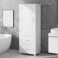 Mobiletto da bagno bianco con 2 cassetti e ripiano regolabile