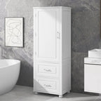Mobiletto da bagno bianco con 2 cassetti e ripiano regolabile
