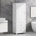 Mobiletto da bagno bianco con 2 cassetti e ripiano regolabile