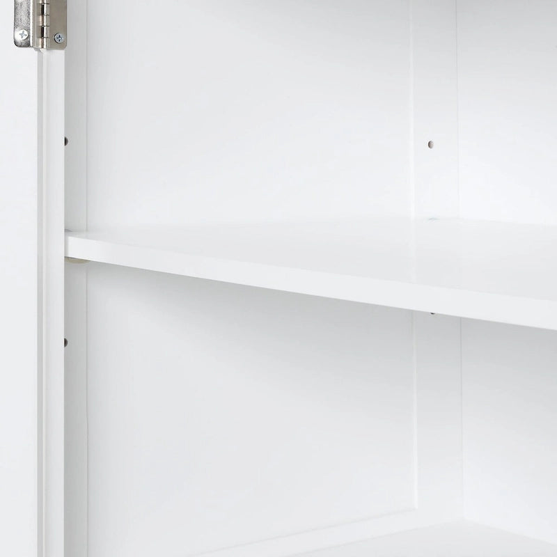 Mobiletto da bagno bianco con 2 cassetti e ripiano regolabile