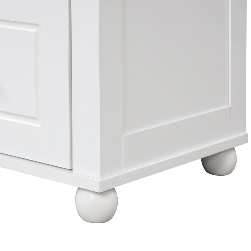 Mobiletto da bagno bianco con 2 cassetti e ripiano regolabile